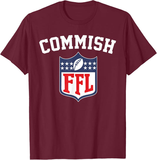 The Commish Funny Fantasy Football League FFL Commish T-Shirt - T-Shirt | Maroon