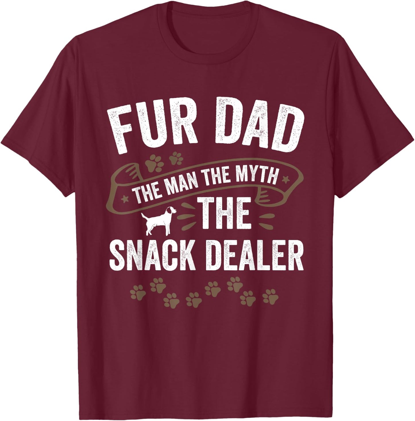 Fur Dad Dog Fathers Day 2024 Men Women T-Shirt - T-Shirt | Maroon