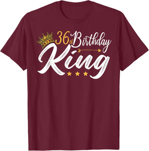 36th Birthday King 36 Year Old Funny 36th Birthday Men's T-Shirt - T-Shirt | Maroon