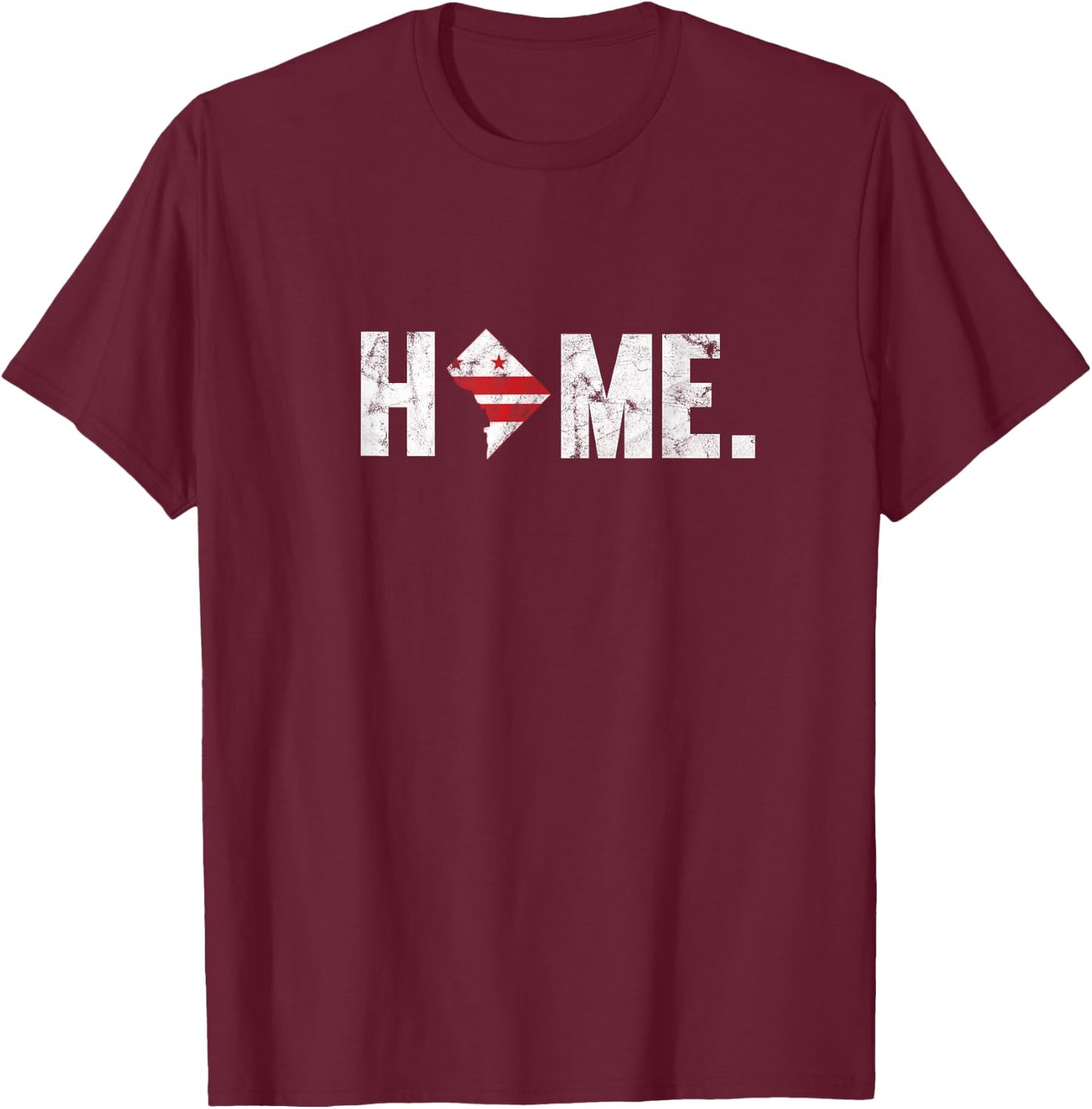 Home State DC Flag Distressed T-Shirt - T-Shirt | Maroon