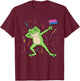 Bisexual Flag Frog Dabbing LGBTQ Bi Pride Month Men Women T-Shirt - T-Shirt | Maroon