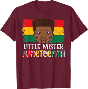 Little Mister Juneteenth African Boy Toddler Boys Kids Youth T-Shirt - T-Shirt | Maroon