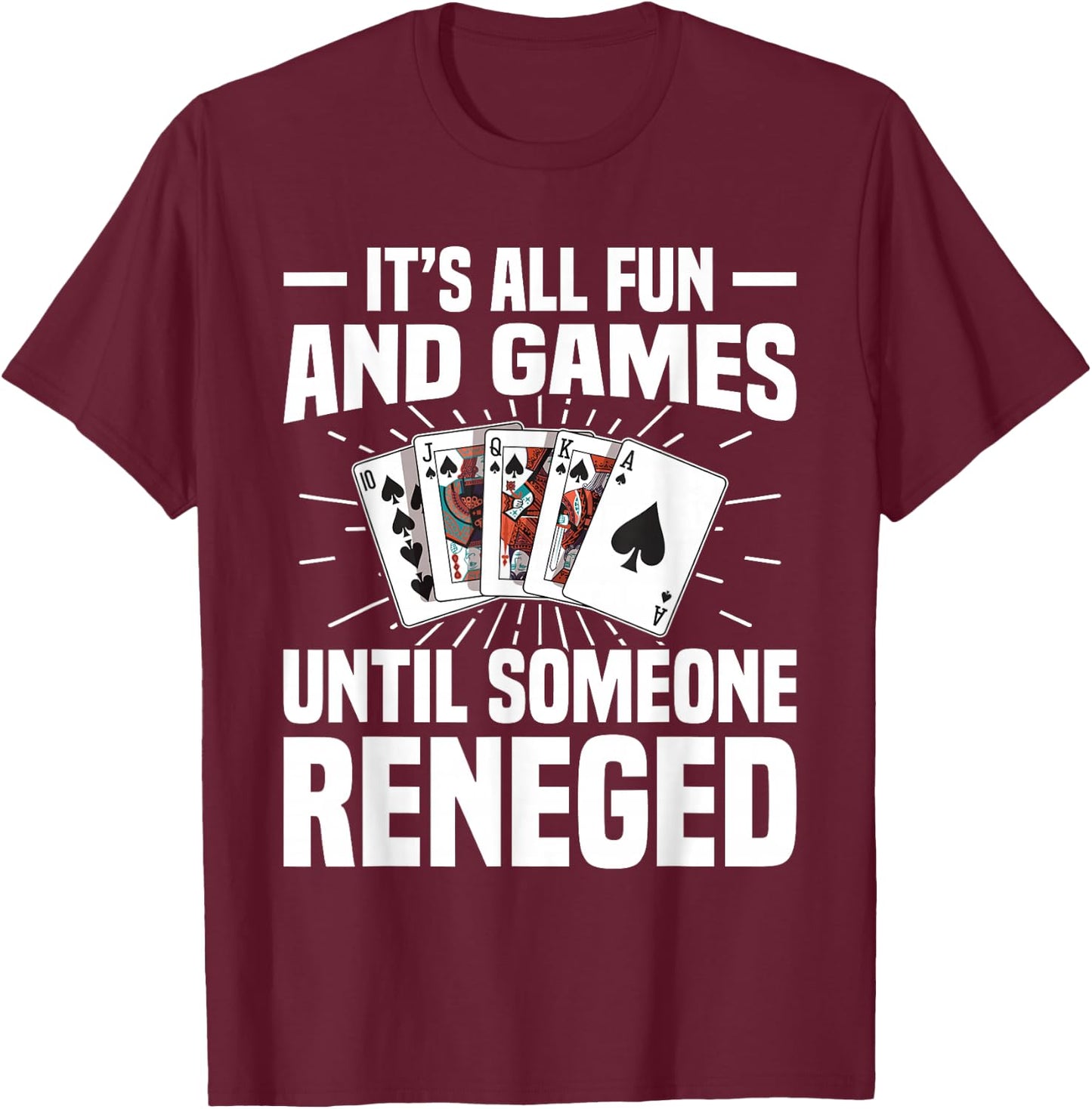 Spades Player Card Game Lover Set Playing Cards Spades T-Shirt - T-Shirt | Maroon