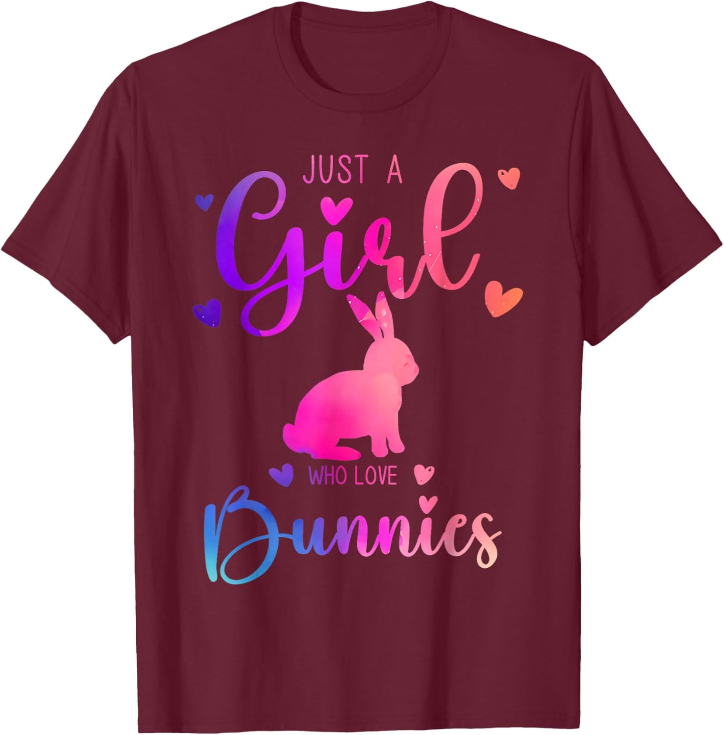 Just a Girl Who Loves Bunnies Dress and Kids T-Shirt - T-Shirt | Maroon