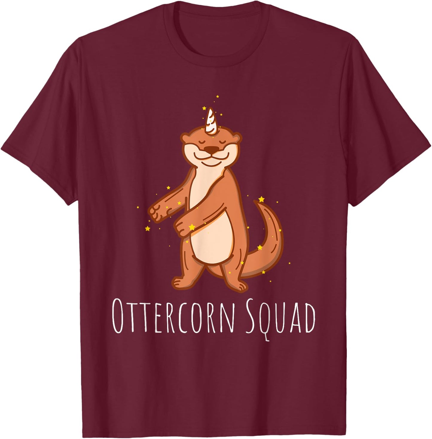 Flossing Otter Unicorn: Cute Ottercorn Squad Gift T-Shirt - T-Shirt | Maroon