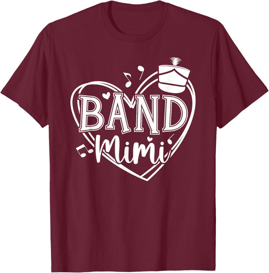Band Mimi Heart Marching Band Mimi Grandma T-Shirt - T-Shirt | Maroon