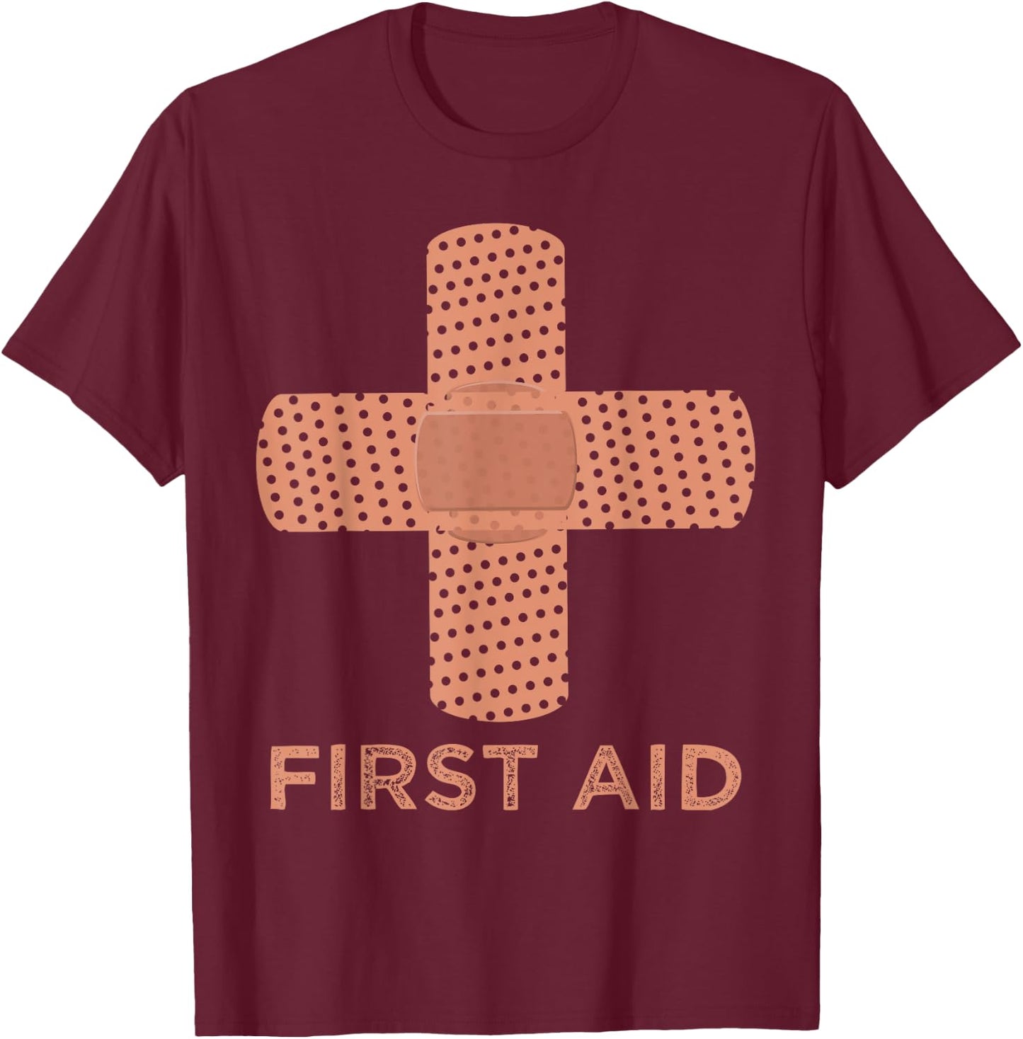 First Aid Cross Medic Symbol Emergency Nurse Gift T-Shirt - T-Shirt | Maroon
