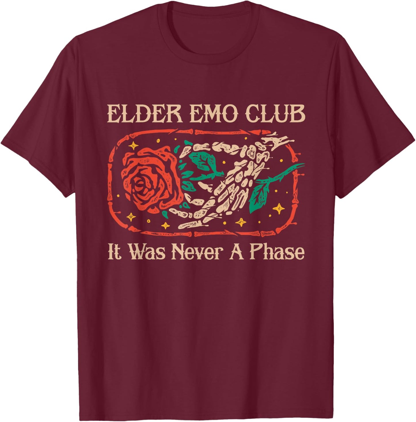Elder Emo Club It Was Never A Phase Design T-Shirt - T-Shirt | Maroon
