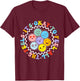 Groovy Mental Health Awareness It's Ok To Feel All The Feels T-Shirt - T-Shirt | Maroon
