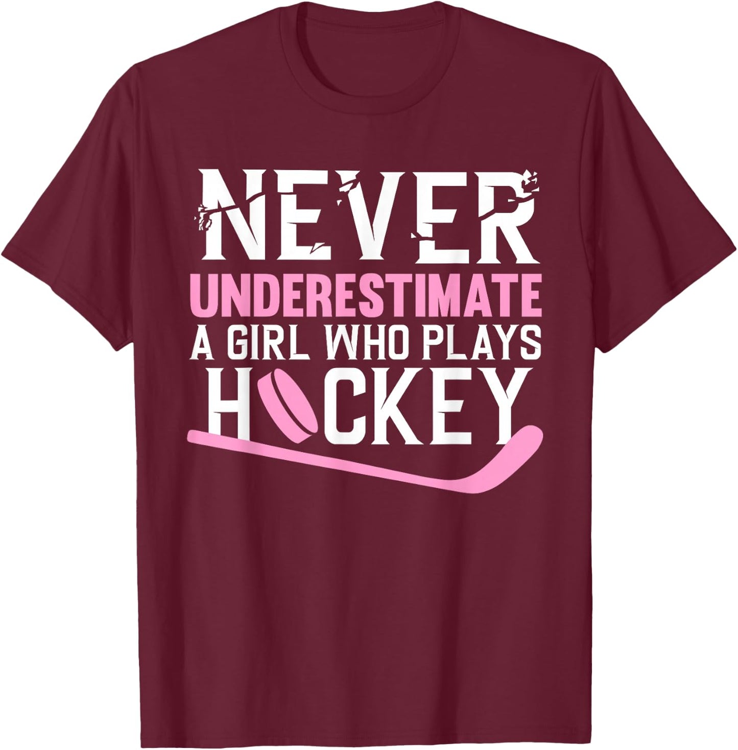 Funny Hockey Art for Girls Women Field Hockey Player Sport T-Shirt - T-Shirt | Maroon