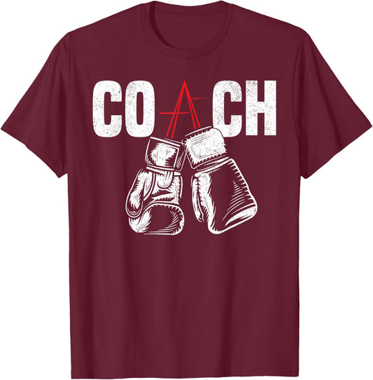Kickboxing Kickboxer Gym Boxer Boxing Coach T-Shirt - T-Shirt | Maroon