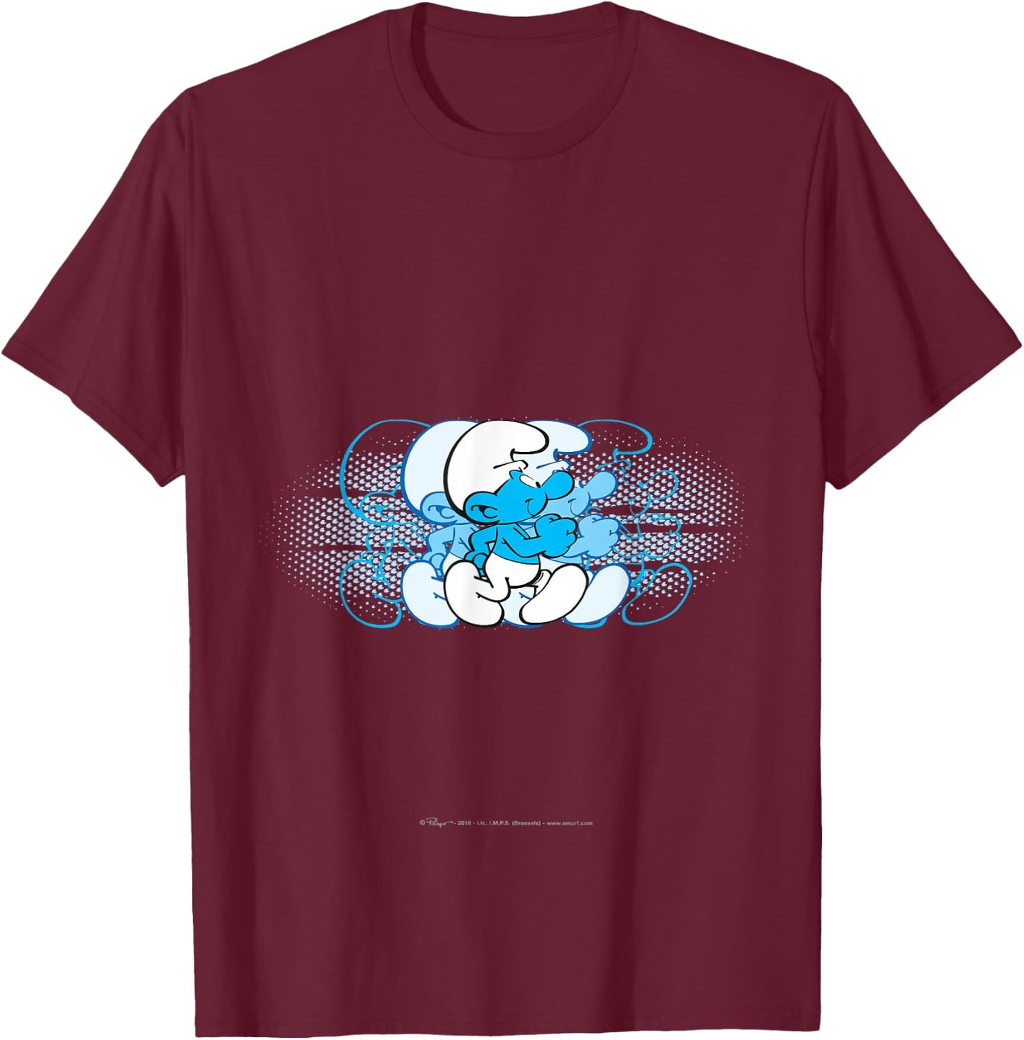 The Smurfs - Running Smurf T-Shirt - T-Shirt | Maroon