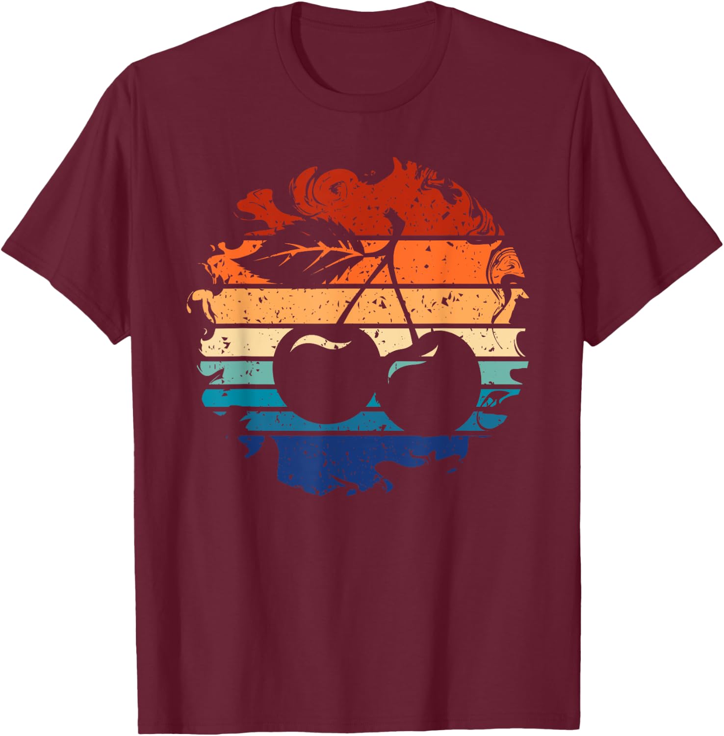Cherry Retro Cherries Vintage 80s Style T-Shirt - T-Shirt | Maroon