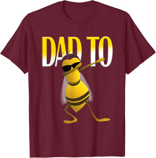 Dabbing Bee Funny Dad To Be Shirt T-Shirt - T-Shirt | Maroon