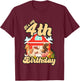 4th Birthday Shirt Farm Animals Cow Horse Pig 4 Years Old T-Shirt - T-Shirt | Maroon
