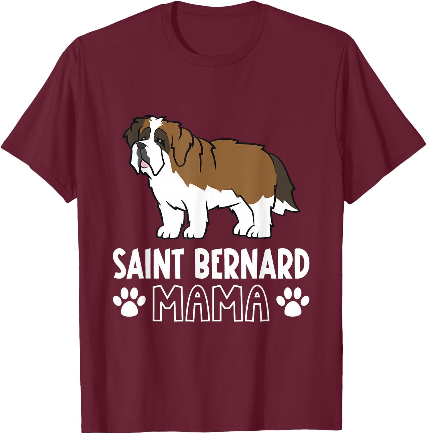 Saint Bernard Mama T-Shirt - T-Shirt | Maroon