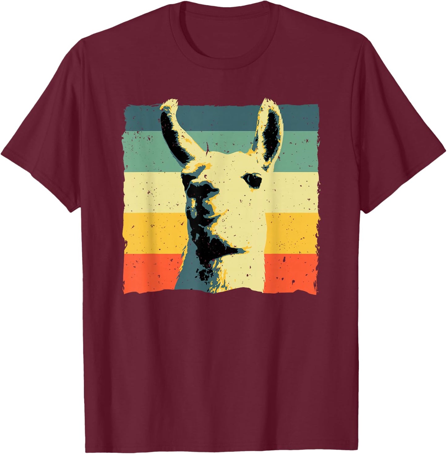 Vintage Llama Design Women Boys Girls Alpaca Lovers T-Shirt - T-Shirt | Maroon
