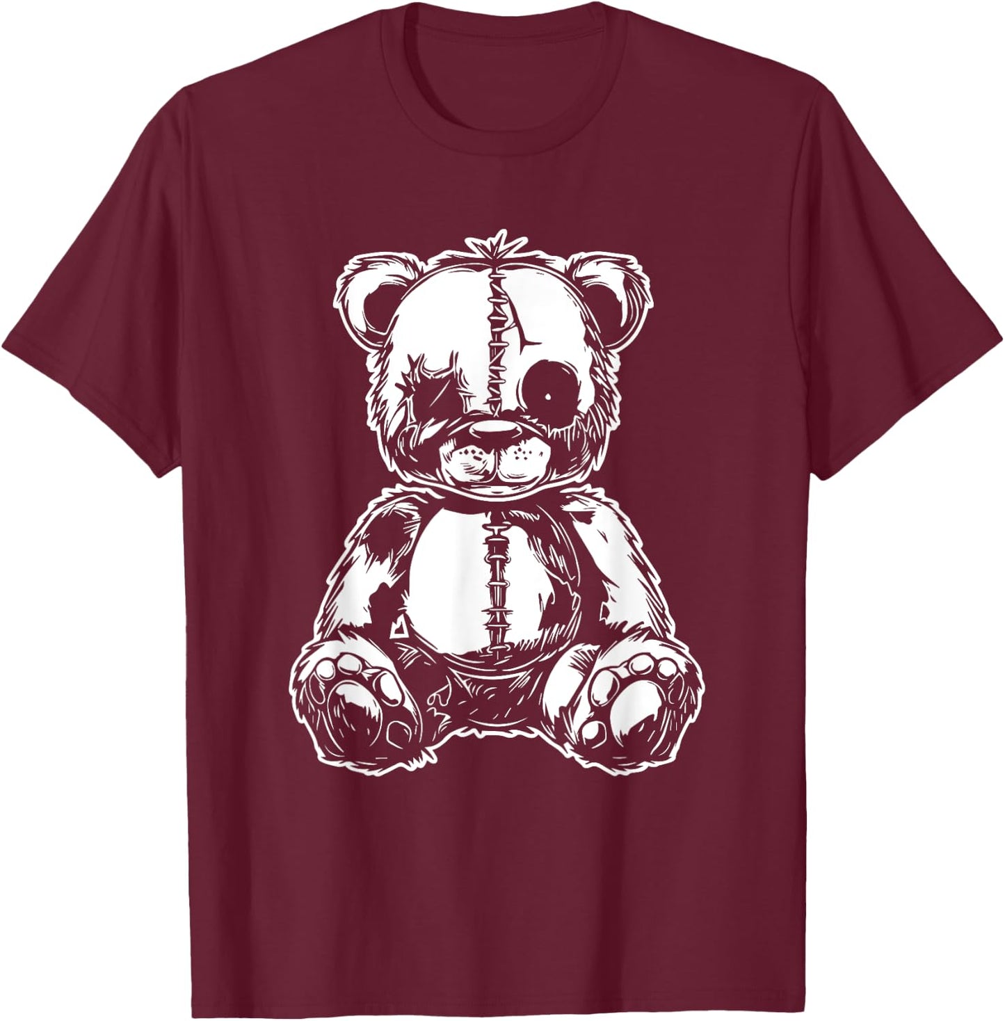Horror Teddy Bear T-Shirt - T-Shirt | Maroon