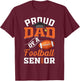 Proud dad of a football Senior class of 2025 graduation T-Shirt - T-Shirt | Maroon