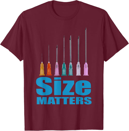 Nurse Classic Size Matter Funny T-Shirt - T-Shirt | Maroon
