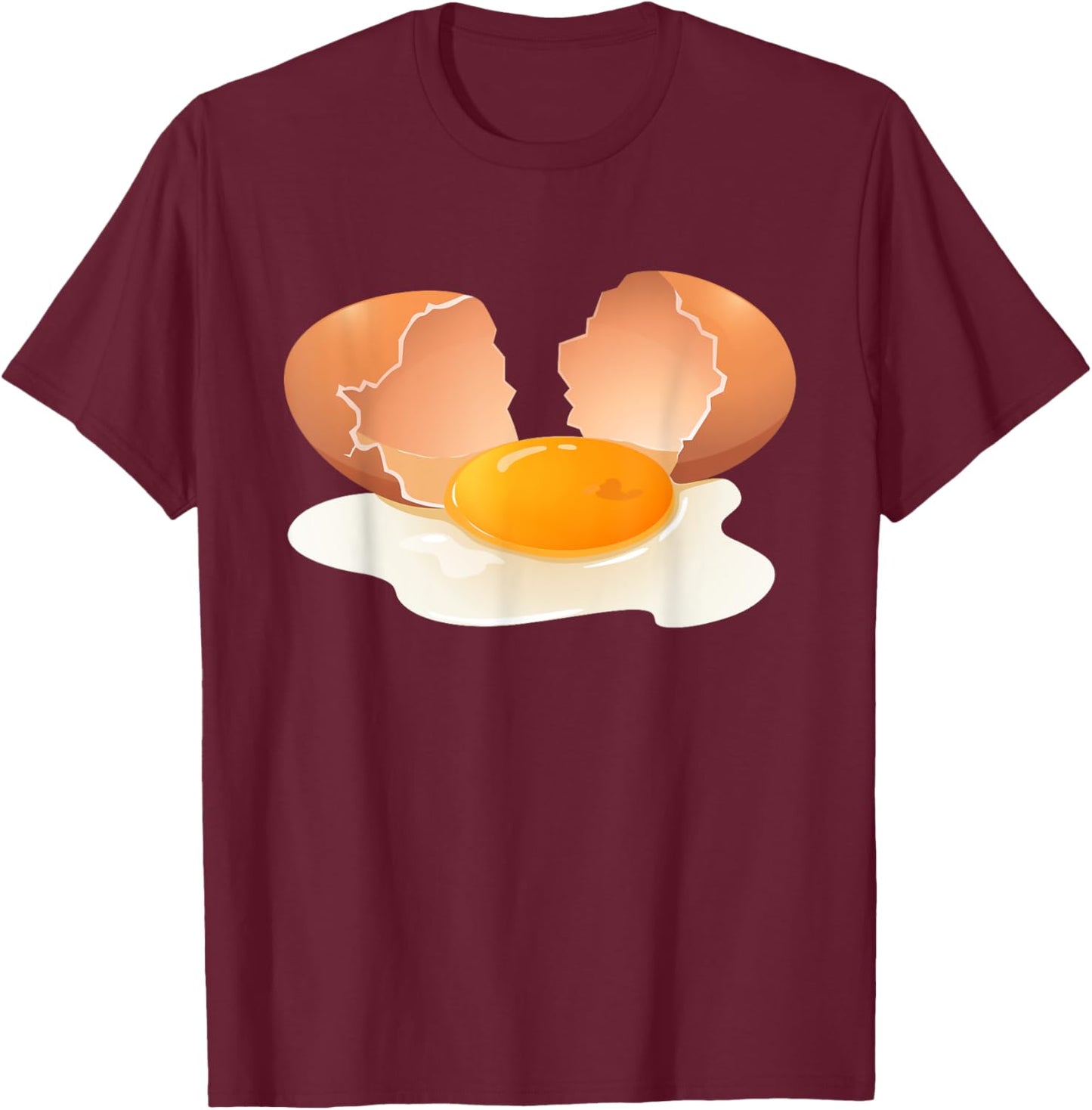 Egg Costume Broken egg Funny Christmas, Halloween Food Lover T-Shirt - T-Shirt | Maroon