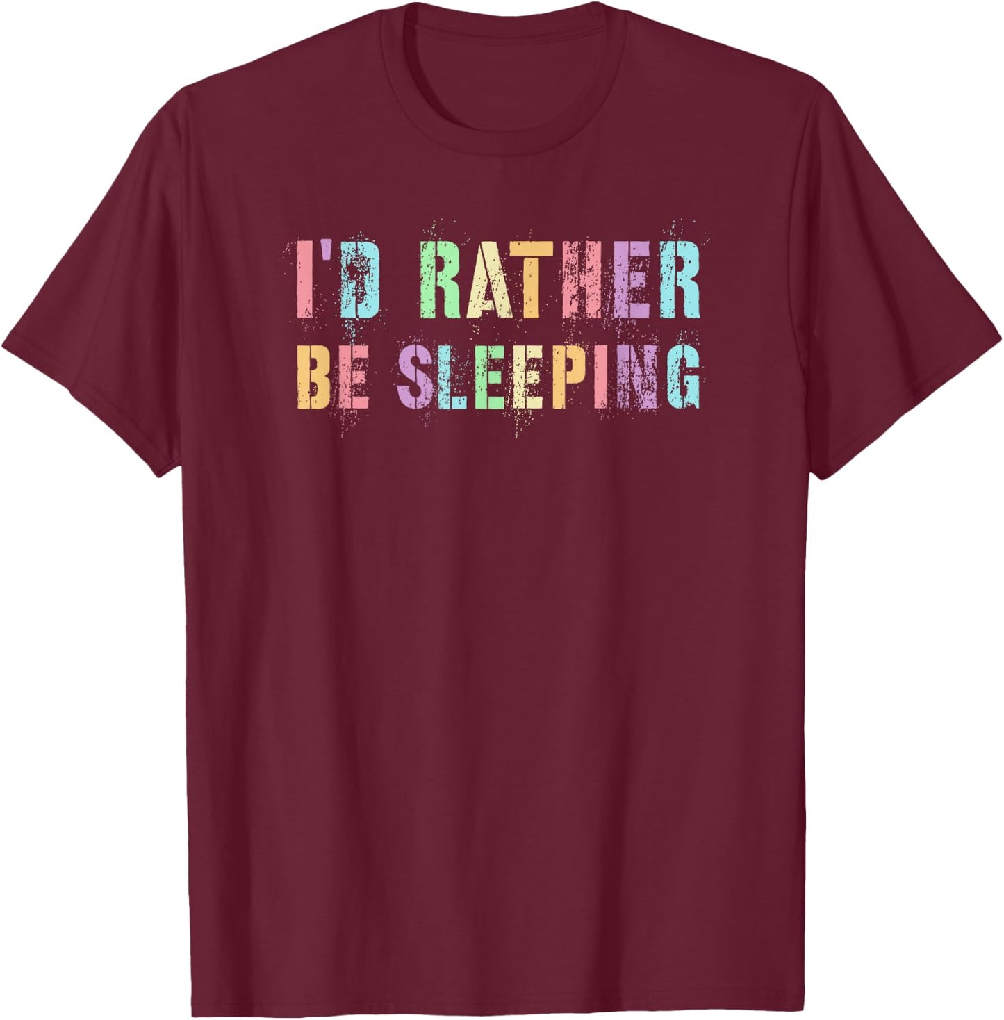 Cute I’D RATHER BE SLEEPING Hello 4th 5th 6th Grade Kids T-Shirt - T-Shirt | Maroon