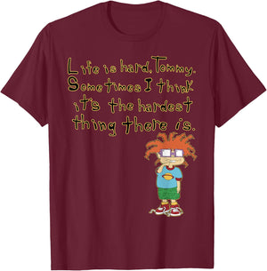 Mademark x Rugrats - Chuckie “Life is Hard, Tommy” Rugrats T-Shirt - T-Shirt | Maroon
