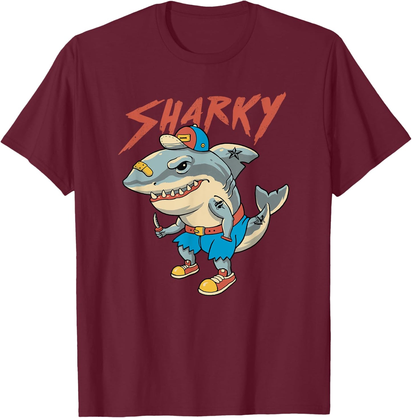Sharky Boy T-Shirt - T-Shirt | Maroon