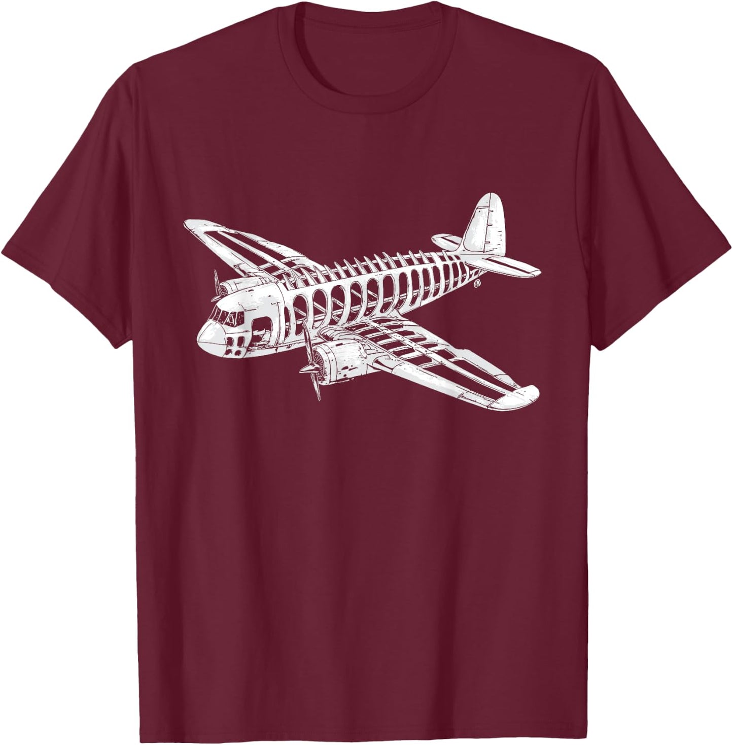 Funny Skeletal Airplane Skeleton Halloween Kids T-Shirt - T-Shirt | Maroon