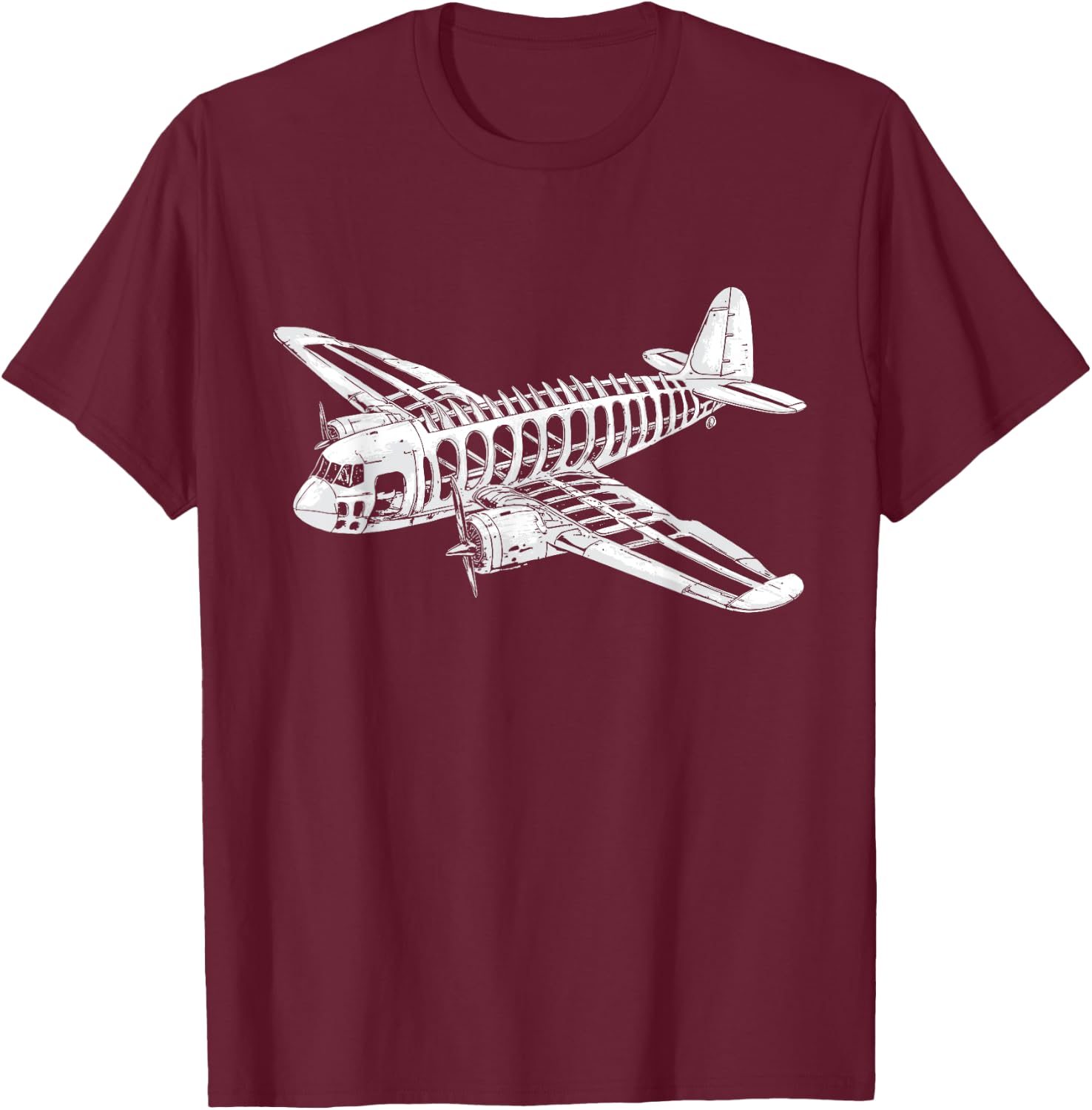 Funny Skeletal Airplane Skeleton Halloween Kids T-Shirt - T-Shirt | Maroon