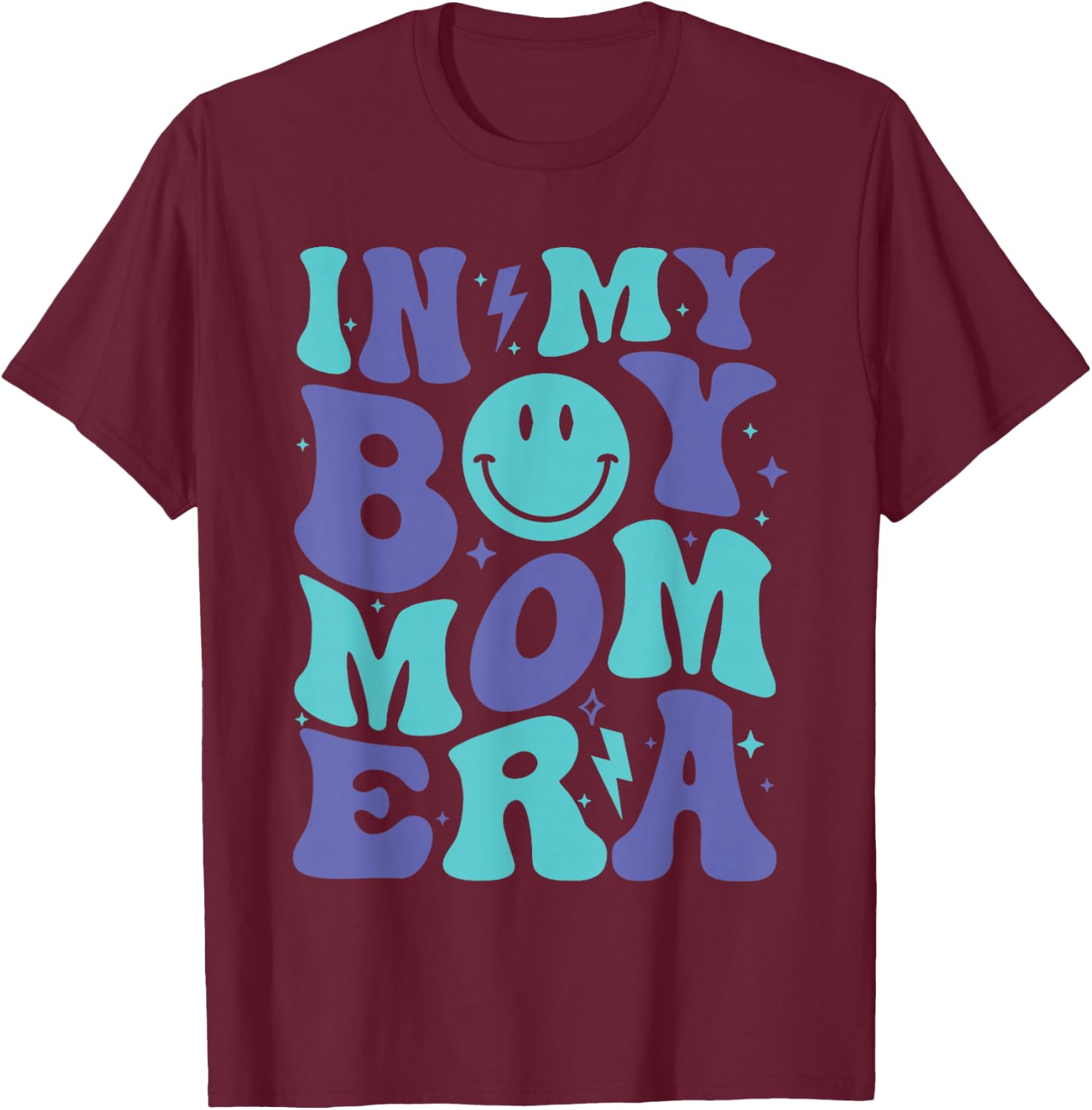 In My Boy Mom Era Boy Mama Gender Reveal T-Shirt - T-Shirt | Maroon