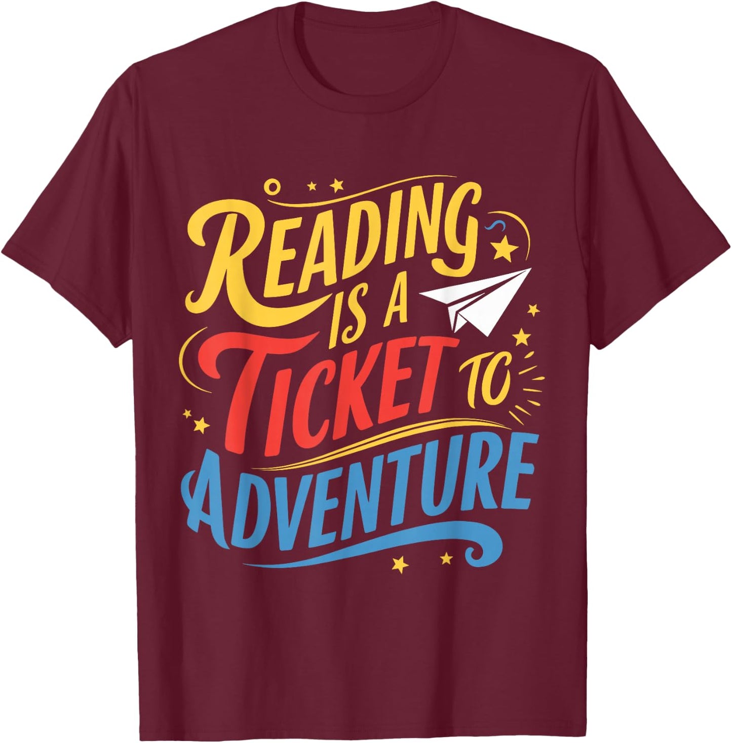 Book Adventure Library Student Teacher T-Shirt - T-Shirt | Maroon