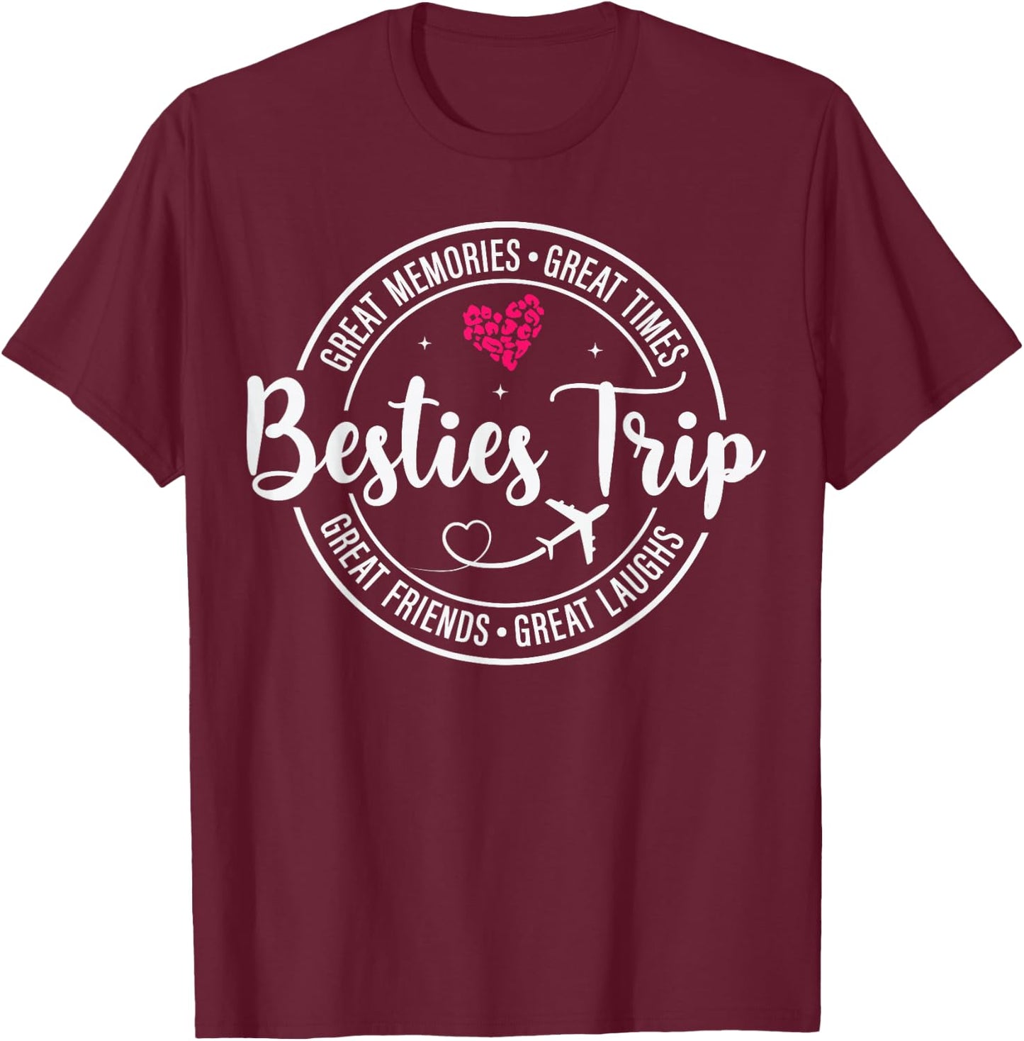 Girls Trip 2025 Besties Women Weekend Vacation Matching T-Shirt - T-Shirt | Maroon