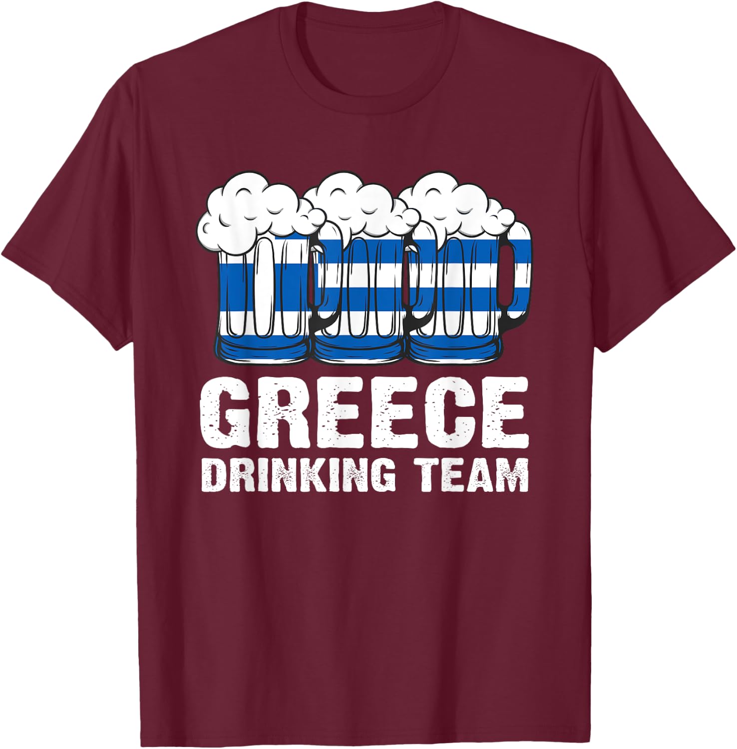 Greece Drinking Team Greece T-Shirt - T-Shirt | Maroon