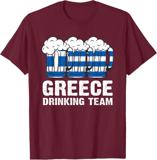 Greece Drinking Team Greece T-Shirt - T-Shirt | Maroon