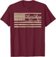 Lumberjack Logger Lumber USA Flag Chainsaw T-Shirt - T-Shirt | Maroon