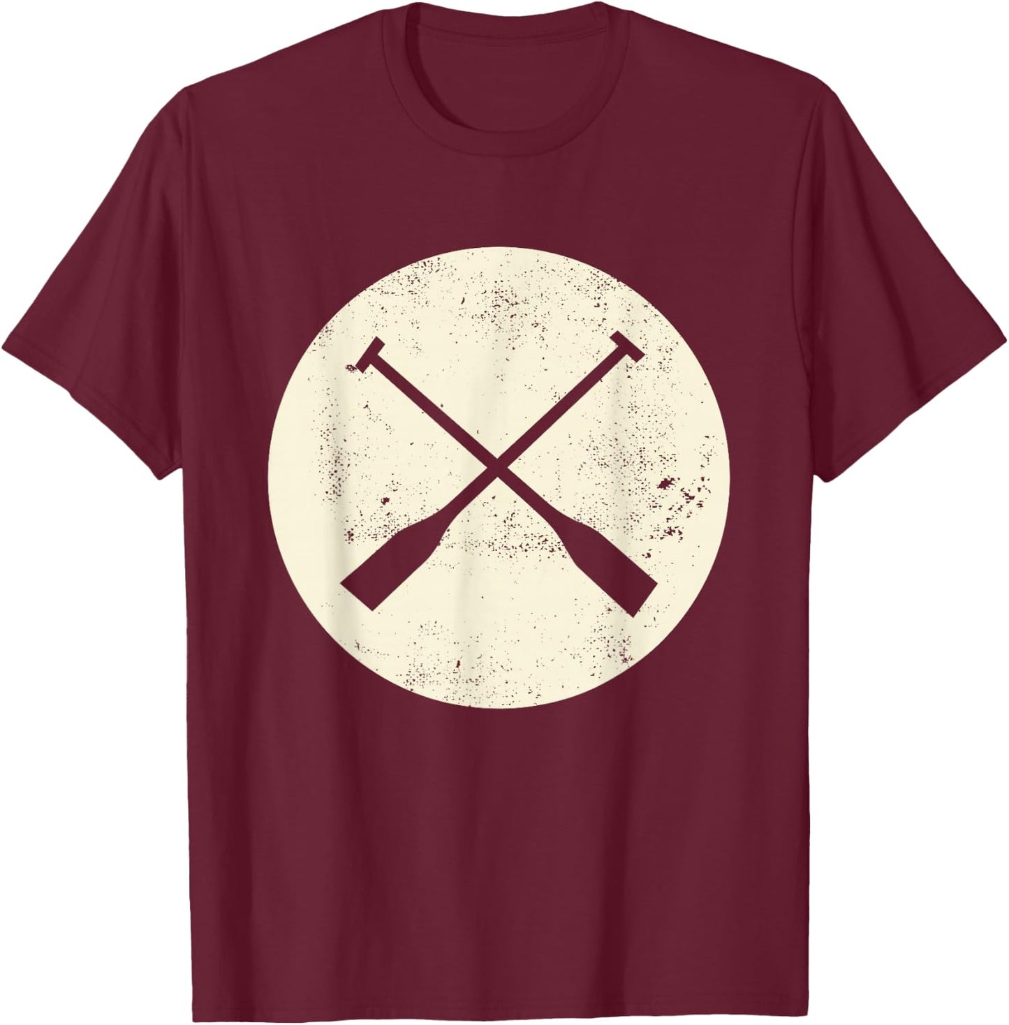Retro Vintage Canoe Paddles Crossing - Canoe & Kayaking T-Shirt - T-Shirt | Maroon