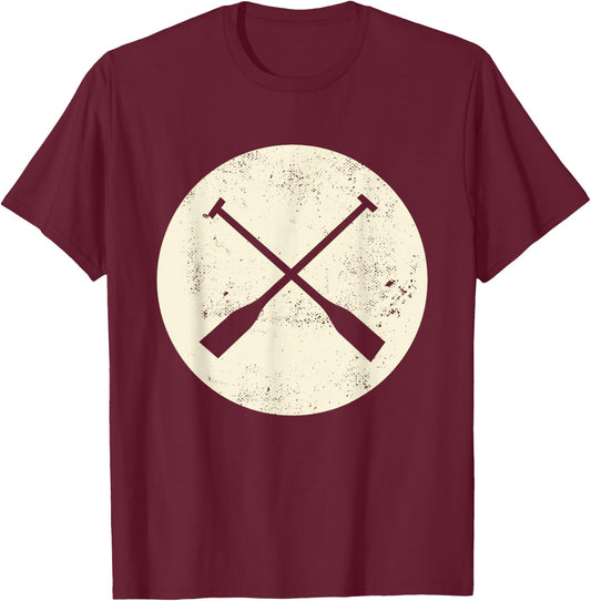 Retro Vintage Canoe Paddles Crossing - Canoe & Kayaking T-Shirt - T-Shirt | Maroon