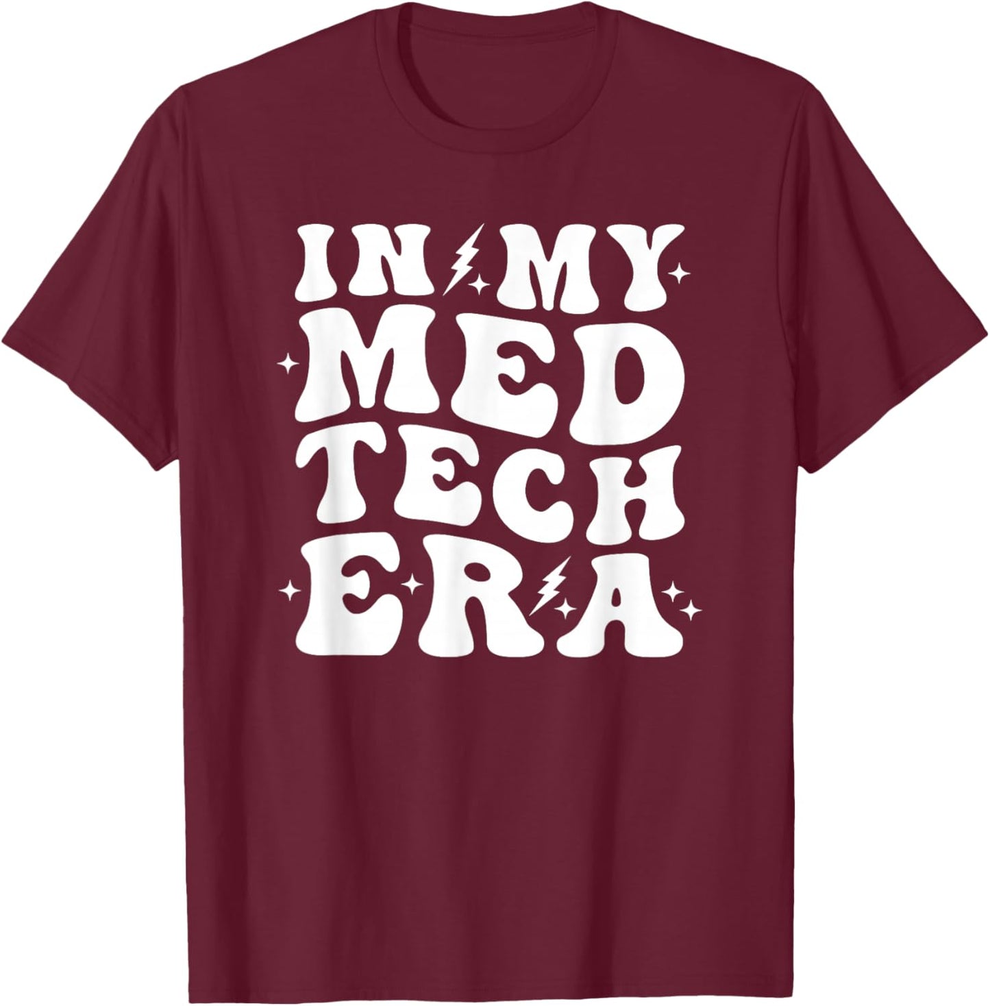 Med Tech Retro Groovy Healthcare Trendy Assisted Living T-Shirt - T-Shirt | Maroon