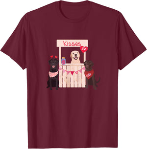 Labrador Retriever Valentines Day Dog Mom Dog Lovers Women Kids T-Shirt - T-Shirt | Maroon