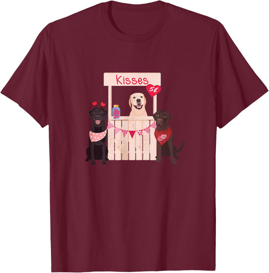 Labrador Retriever Valentines Day Dog Mom Dog Lovers Women Kids T-Shirt - T-Shirt | Maroon