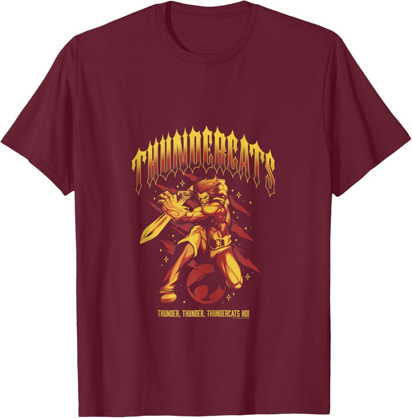 ThunderCats Thunder Thunder Thundercats Ho! Lion-O Retro T-Shirt - T-Shirt | Maroon