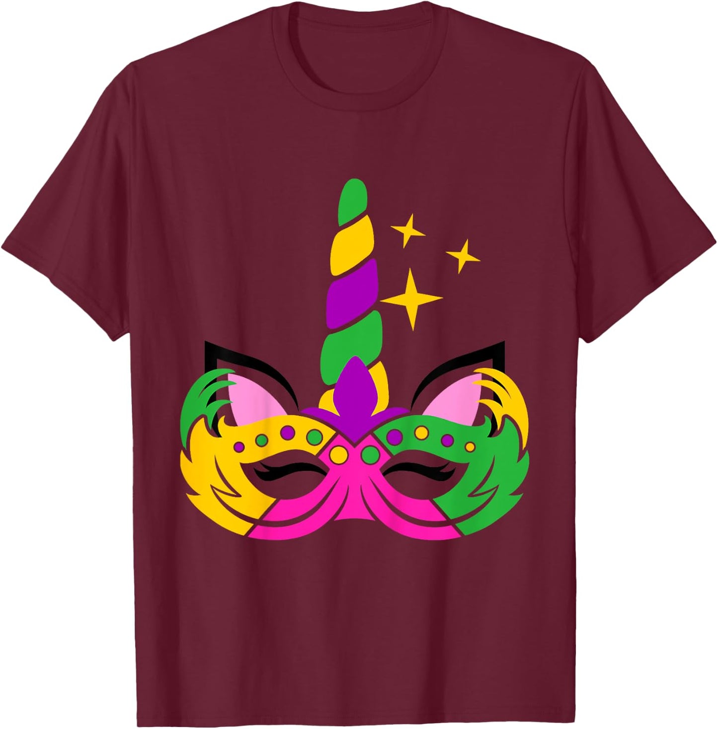 Girls Mardi Gras Unicorn for Baby and Toddler T-Shirt - T-Shirt | Maroon