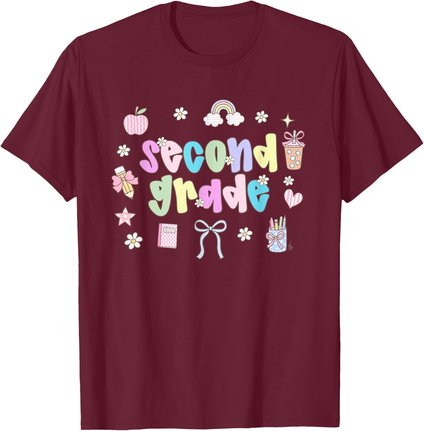 Retro Second Grade Dream Team Back To School Boys Girls T-Shirt - T-Shirt | Maroon