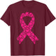 Cute Pink Ribbon Breast Cancer Awareness Women Men Kids T-Shirt - T-Shirt | Maroon