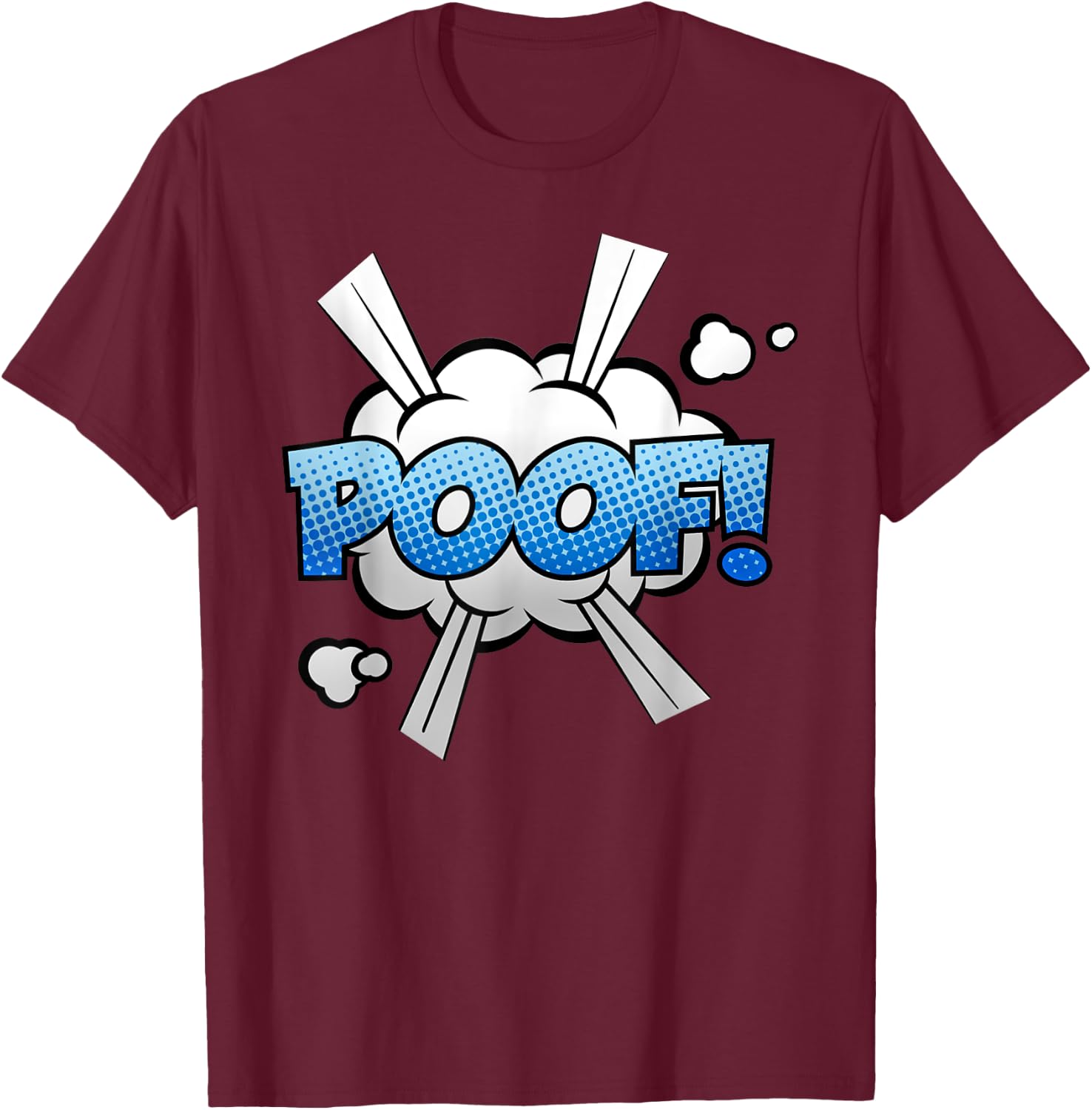 Funny Vintage Comic Book Collector Reader Sound Effect Poof T-Shirt - T-Shirt | Maroon