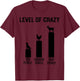 Funny Level of Crazy Goat and Chicken T-Shirt - T-Shirt | Maroon