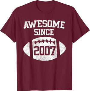 Awesome Since 2007 Football Player T-Shirt - T-Shirt | Maroon