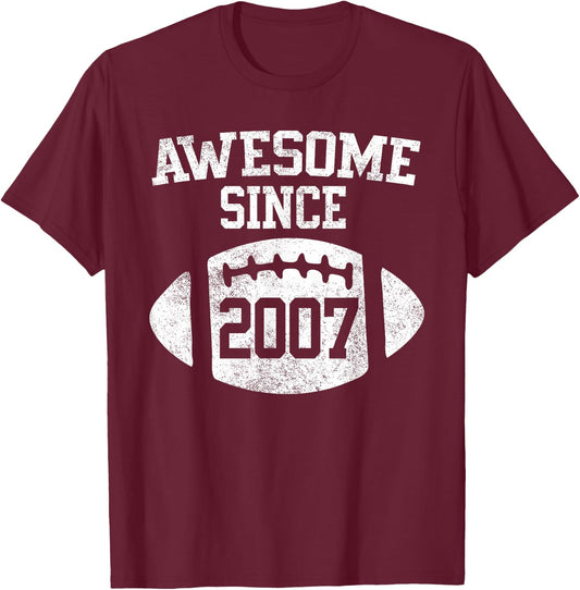 Awesome Since 2007 Football Player T-Shirt - T-Shirt | Maroon