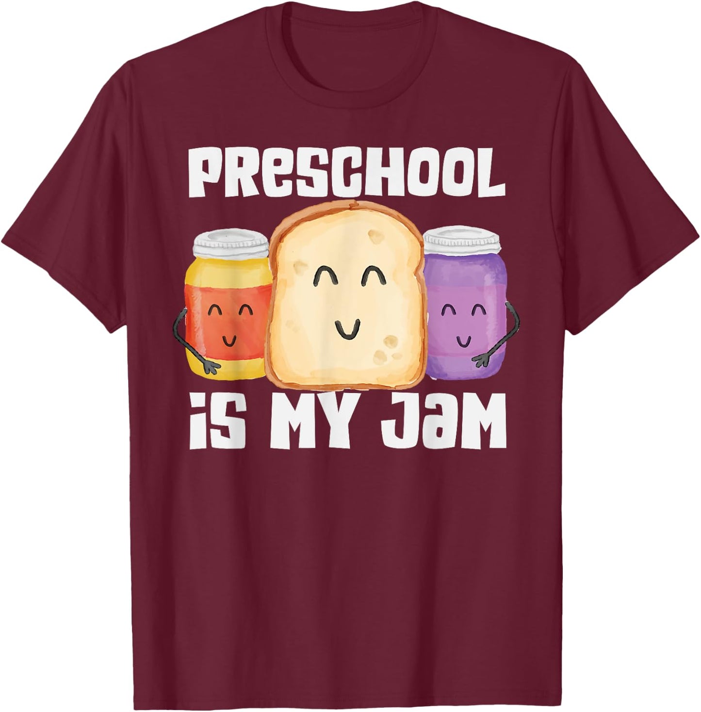 TEAM PRESCHOOL Is My Jam Pre-K Teacher Student Gift Cute Women Kids T-Shirt - T-Shirt | Maroon